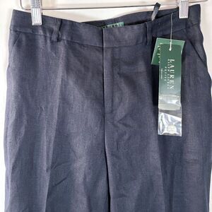 LRL Lauren Ralph Lauren 100% Linen Pants Size 4 Petite Lined Career Professional